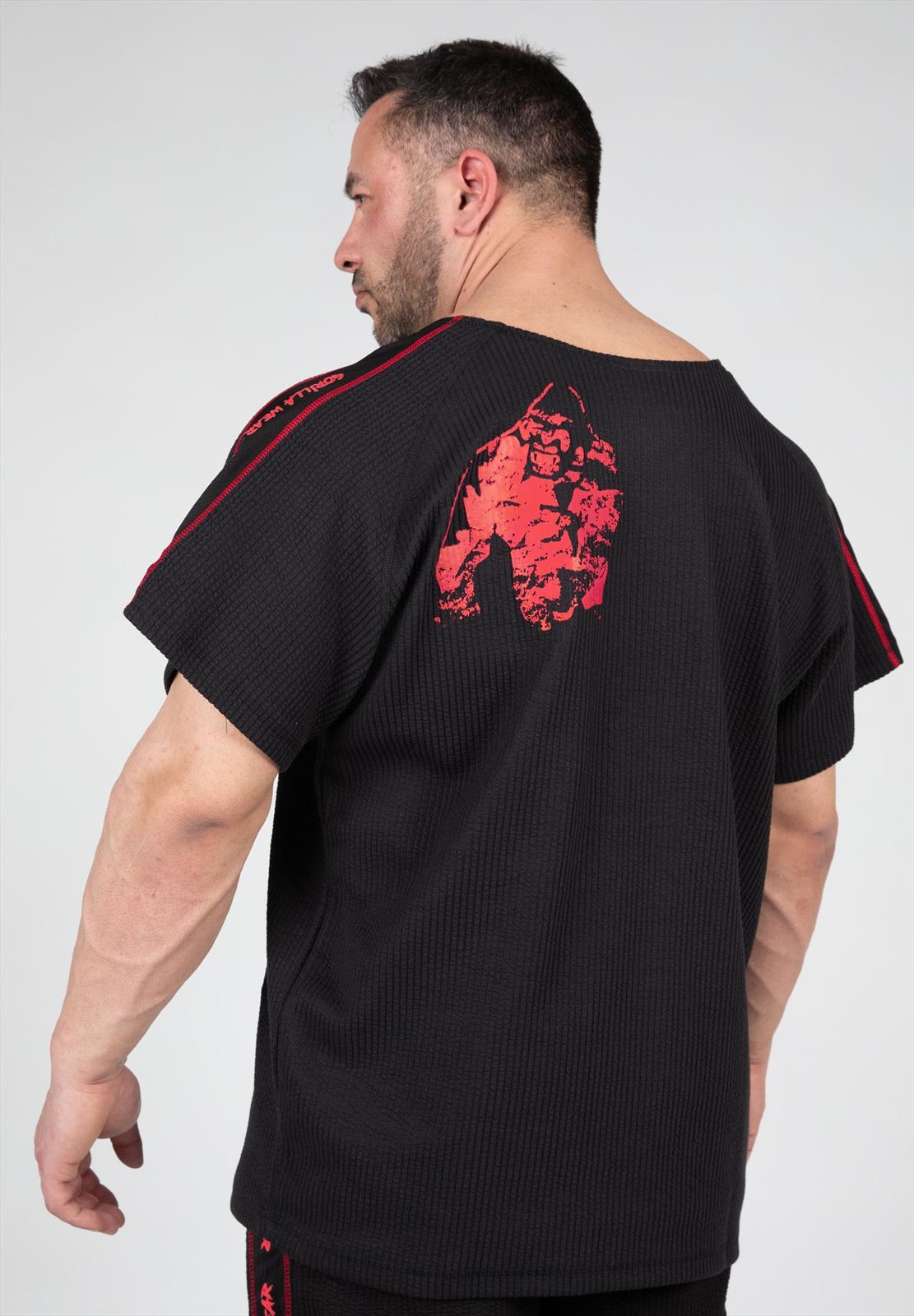 Gorilla Wear Buffalo Old School Workout T-Shirt - Zwart/Rood