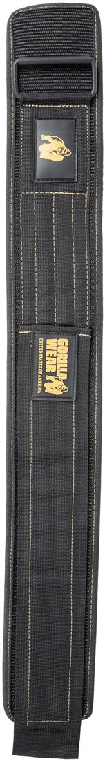 Gorilla Wear Halterriem - 4 Inch Nylon Lifting Belt - Zwart/Goud