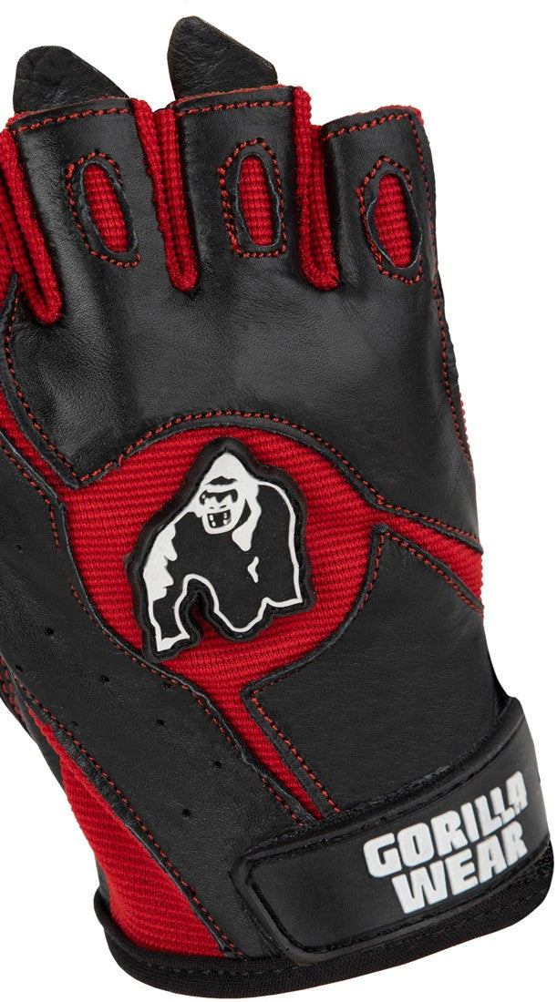 Gorilla Wear Mitchell Training Gloves - Fitness Handschoenen - Zwart/Rood
