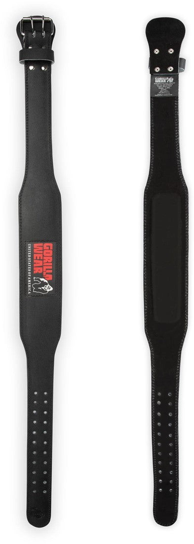 Gorilla Wear Halterriem - 4 Inch Padded Leren Lifting Belt - Zwart