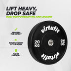 VirtuFit Bumper Plate - Olympische Hantelscheibe aus Gummi - 50 mm - 20 kg