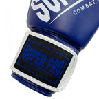 Super Pro Combat Gear Rebel (Kick)Bokshandschoenen - Blauw/Wit