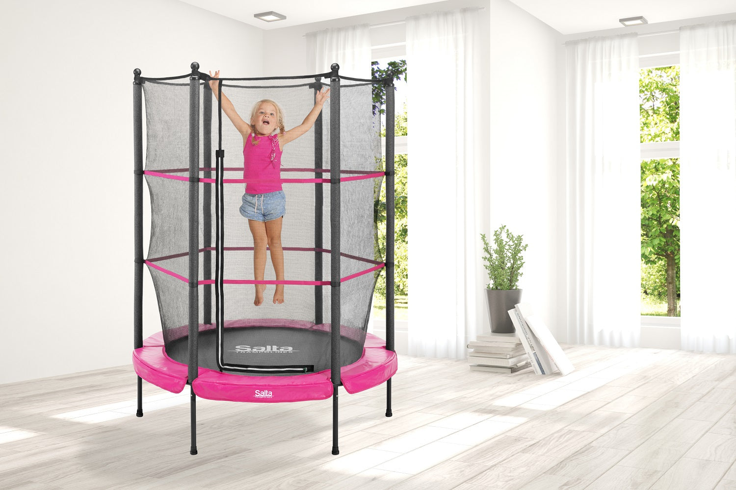 Salta Junior Trampoline met Veiligheidsnet - 140 cm - Roze