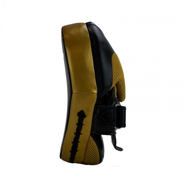 Super Pro Combat Gear Curved Lederen Handpads - Zwart / Goud