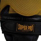 Super Pro Combat Gear Curved Lederen Handpads - Zwart / Goud