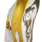 Super Pro Combat Gear Curved PU Handpads - Wit / Goud