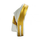 Super Pro Combat Gear Curved PU Handpads - Wit / Goud