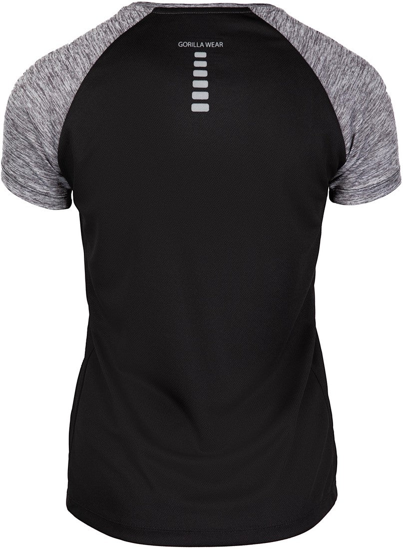 Gorilla Wear Monetta Performance T-Shirt - Grijs Gemeleerd/Zwart
