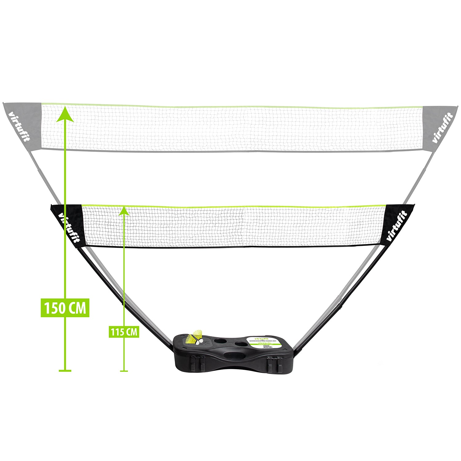 VirtuFit 2-in-1 Portable Badminton- en Tennisset - Inclusief koffer en rackets