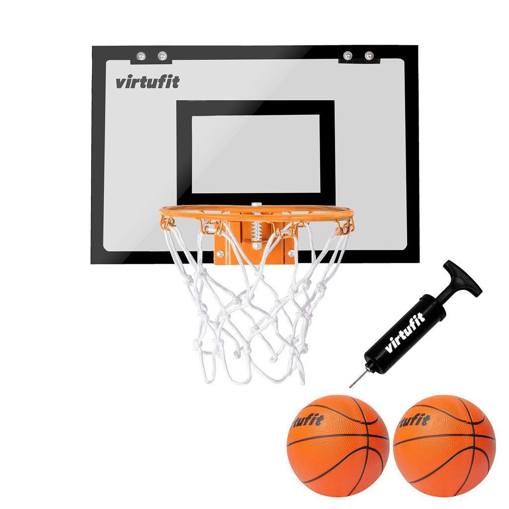 VirtuFit Pro Mini Basketbalbord met 2 Ballen en Pomp - Zwart - Tweedekans