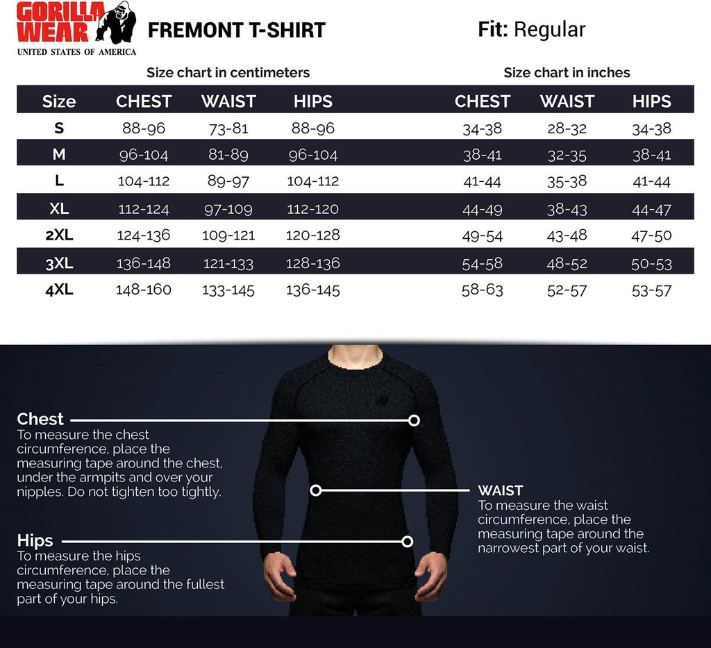 Gorilla Wear Fremont T-shirt - Zwart/Wit