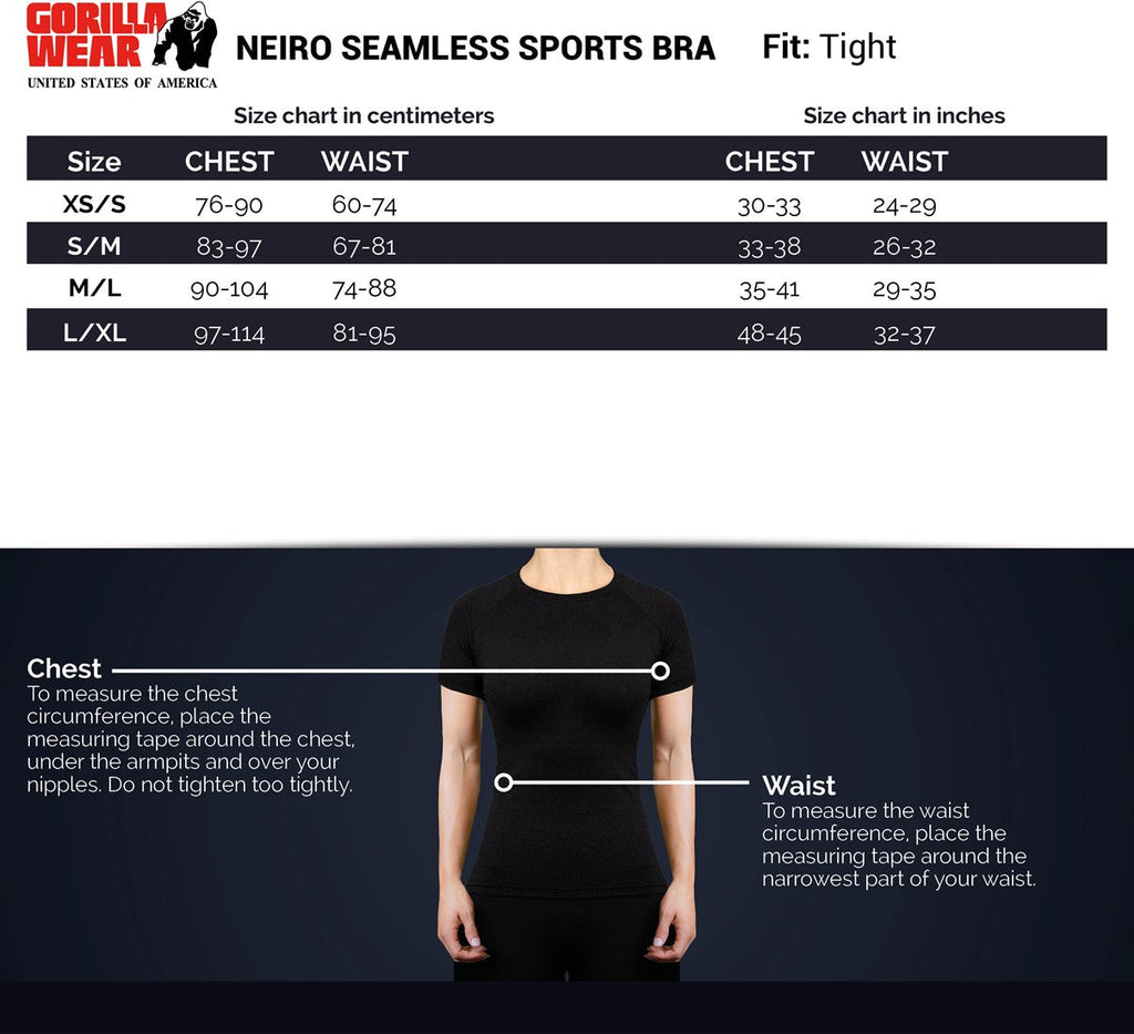 Gorilla Wear Neiro Seamless Sportbeha - Zwart