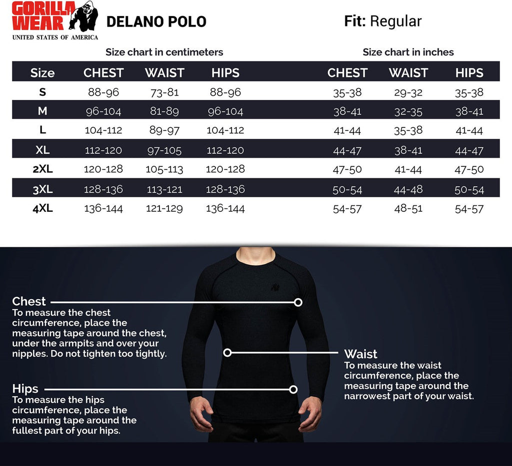 Gorilla Wear Delano Polo - Zwart/Wit