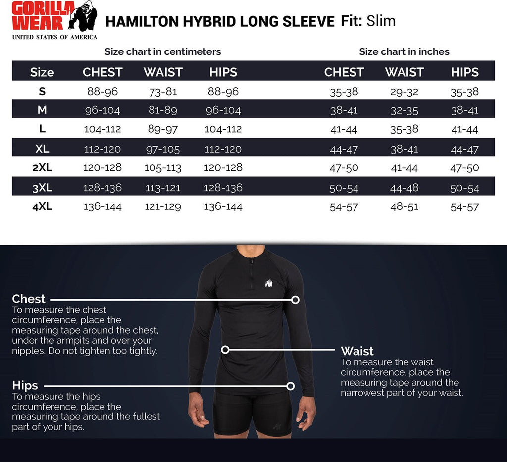Gorilla Wear Hamilton Hybrid Longsleeve - Zwart