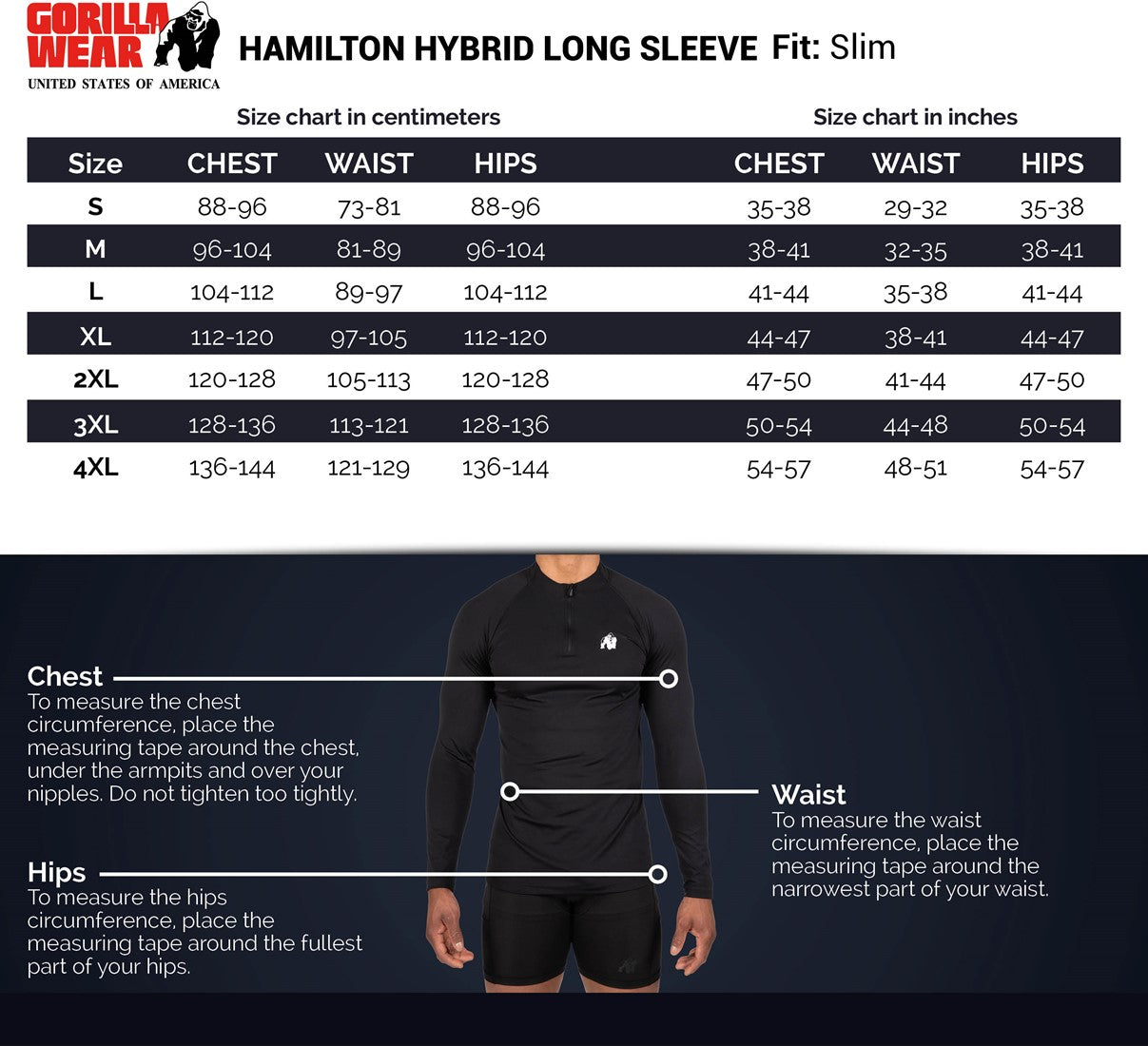 Gorilla Wear Hamilton Hybrid Longsleeve - Zwart