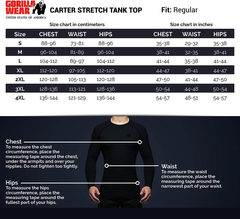 Gorilla Wear Carter Stretch Tank Top - Zwart