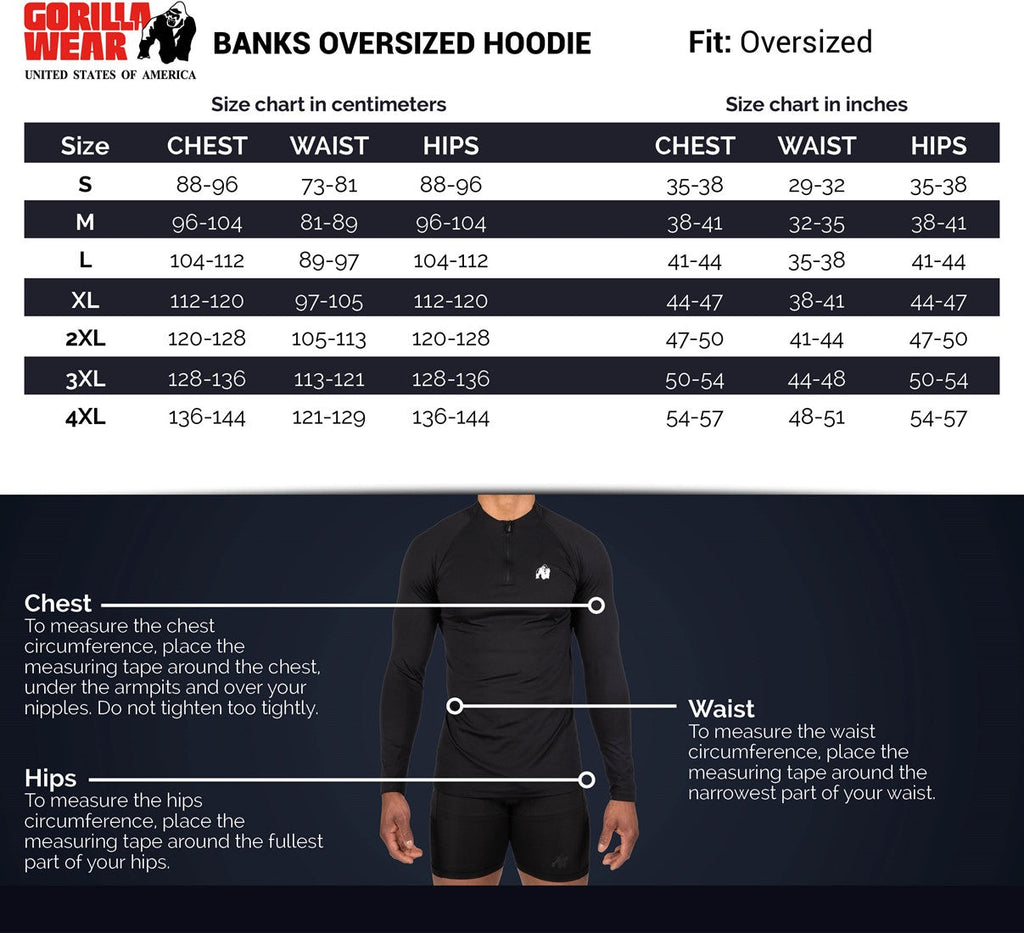 Gorilla Wear Banks Oversized Hoodie - Zwart/Geel