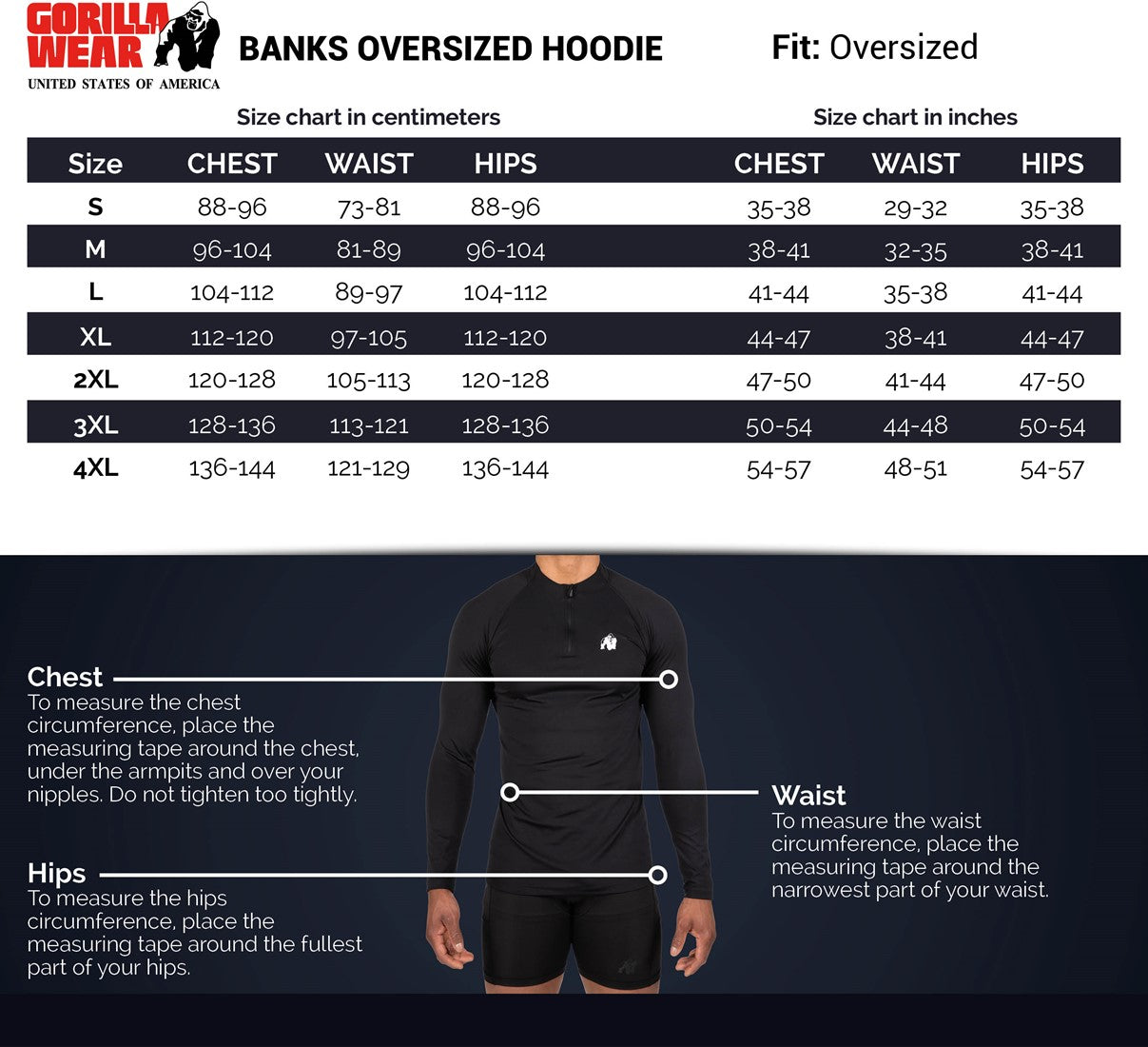 Gorilla Wear Banks Oversized Hoodie - Zwart/Geel