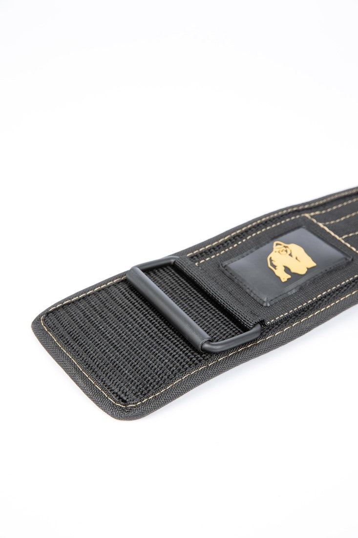Gorilla Wear Halterriem - 4 Inch Nylon Lifting Belt - Zwart/Goud