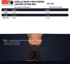 Gorilla Wear Halterriem - 4 Inch Padded Leren Lifting Belt - Zwart