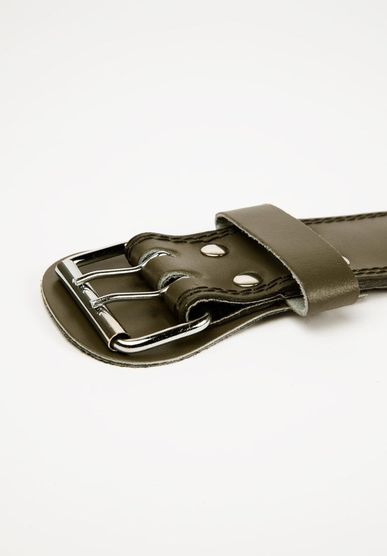Gorilla Wear Halterriem - 4 Inch Padded Leren Lifting Belt - Legergroen
