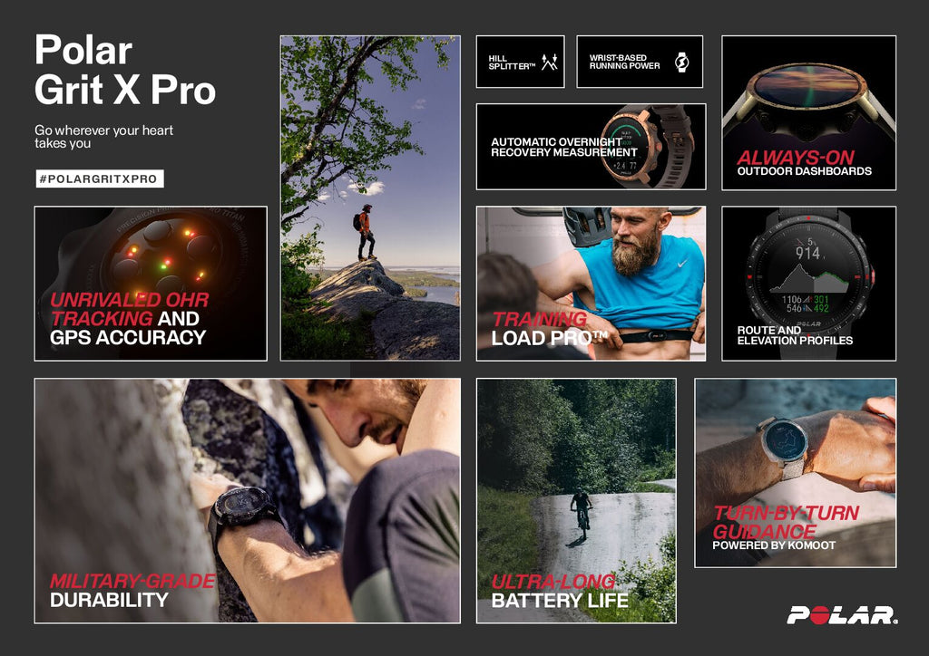 Polar Grit X Pro Sporthorloge - Black DLC - M/L