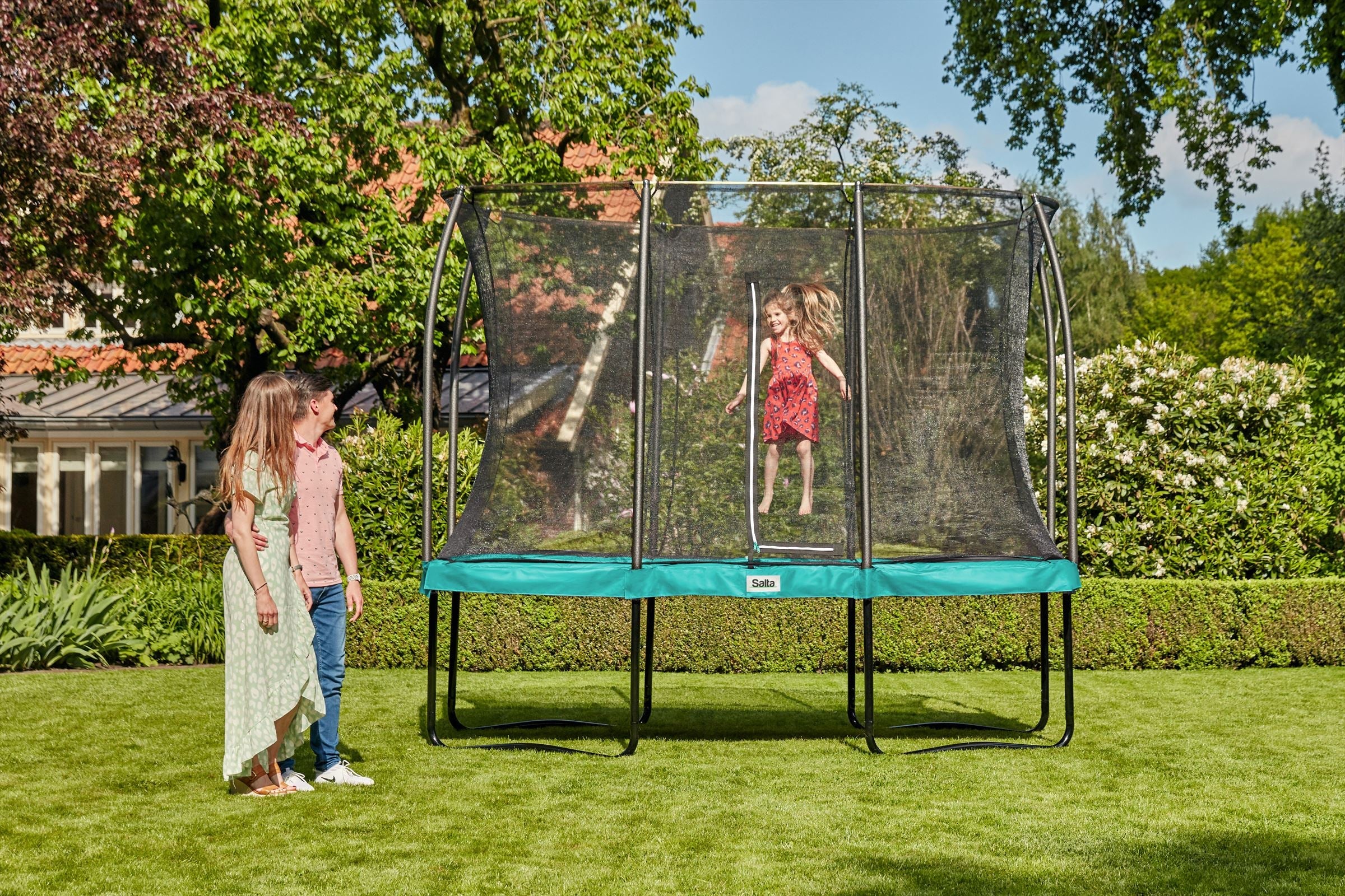 Salta Comfort Edition Trampoline met Veiligheidsnet - 153 x 214 cm - Groen