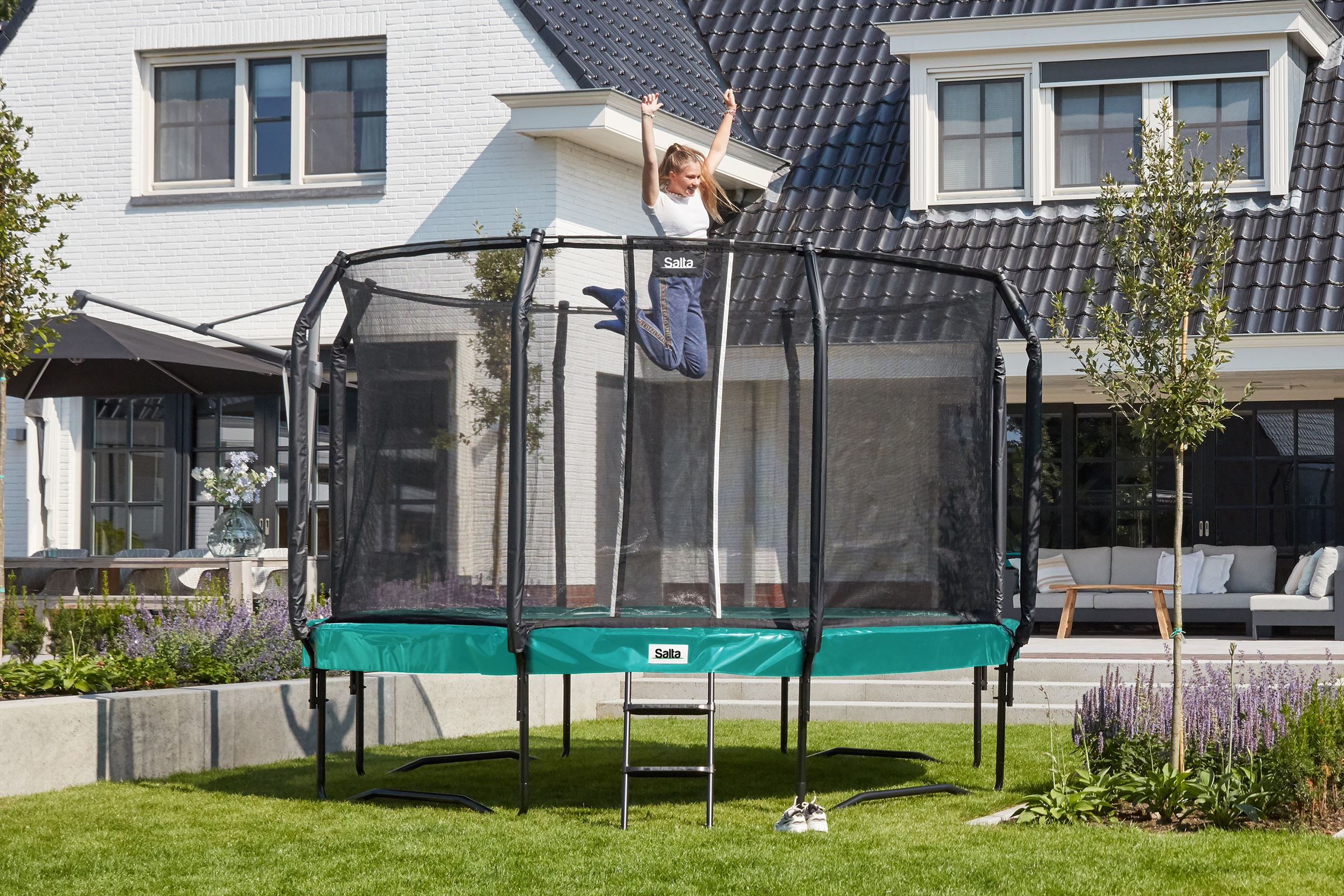 Salta First Class Trampoline met Veiligheidsnet - 427 cm - Groen