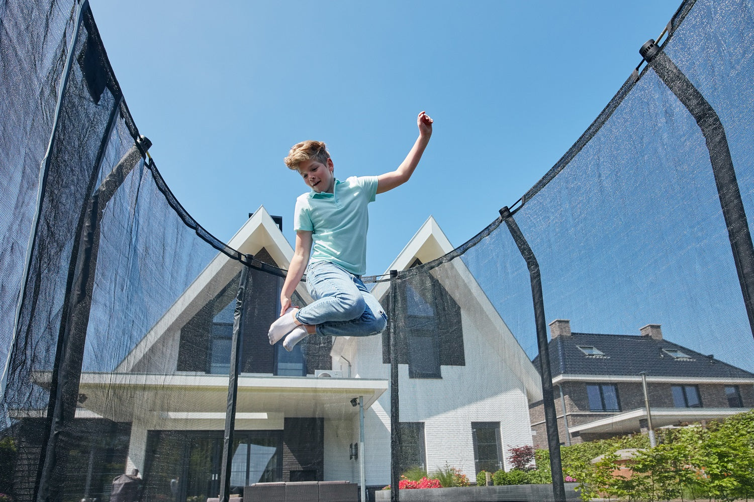 Salta Premium Ground Trampoline met Veiligheidsnet - 305 x 214 cm - Groen