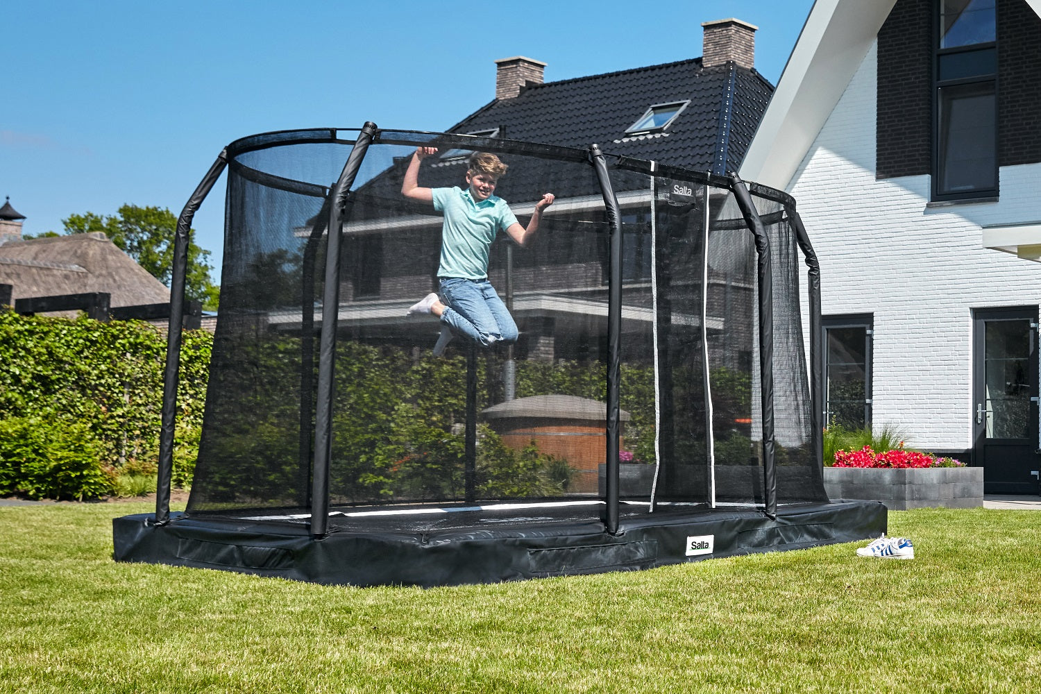 Salta Premium Ground Trampoline met Veiligheidsnet - 366 x 244 cm - Zwart