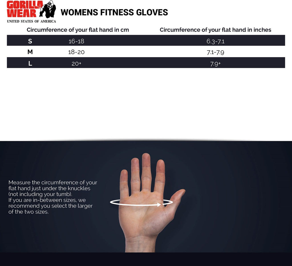 Gorilla Wear Womens Fitness Gloves - Fitness Handschoenen - Zwart/Rode Stiksels