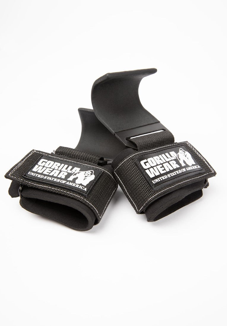 Gorilla Wear Weight Lifting Hooks - Zwart/Wit