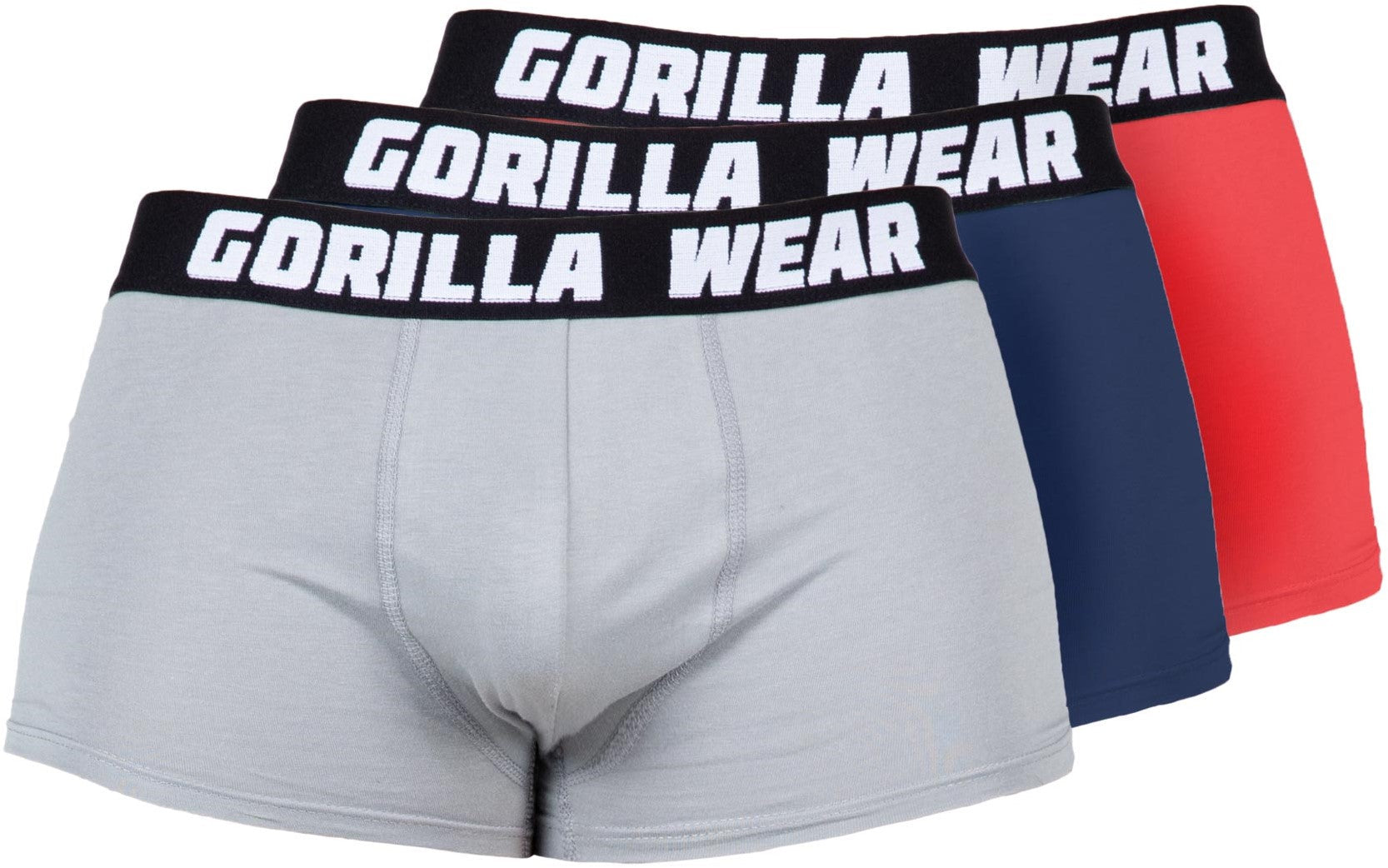 Gorilla Wear Boxershorts 3-Pack - Grijs/Blauw/Rood