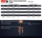 Gorilla Wear Boxershorts 3-Pack - Grijs/Blauw/Rood