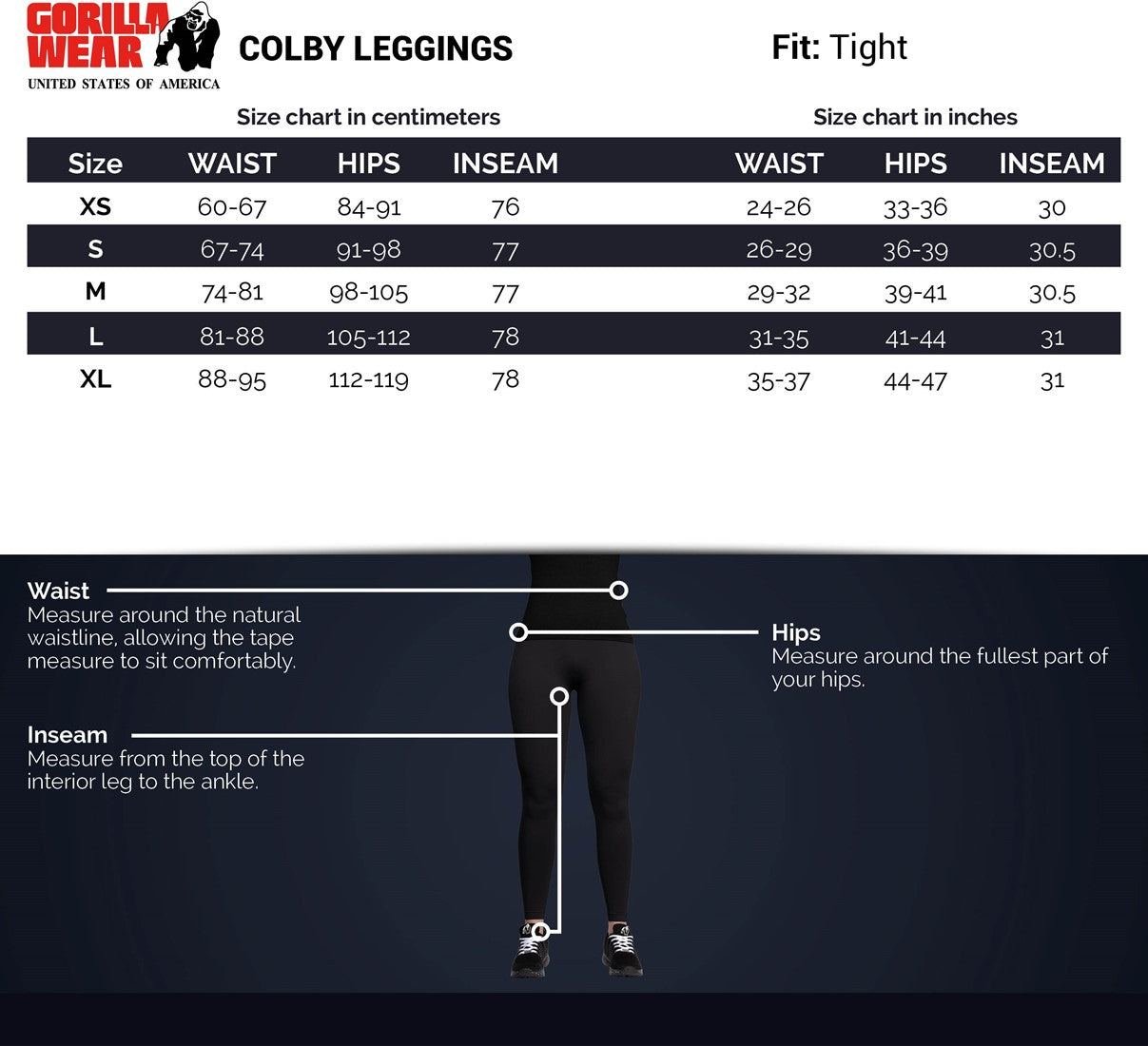 Gorilla Wear Colby Legging - Zwart