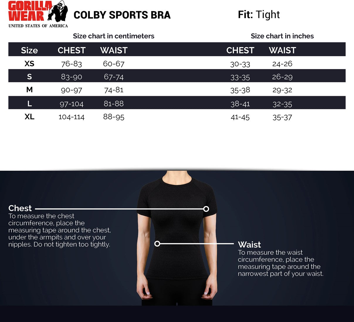 Gorilla Wear Colby Sportbeha - Zwart