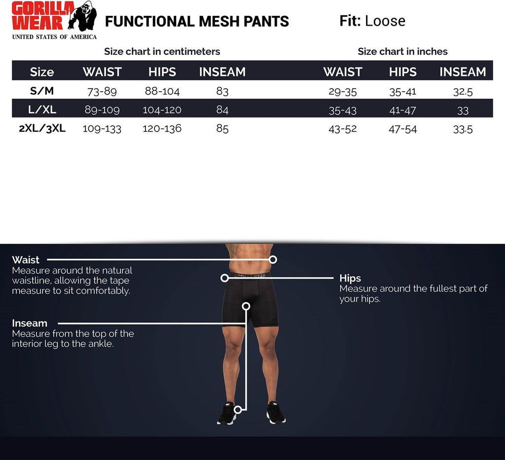 Gorilla Wear Functional Mesh Trainingsbroek - Zwart/Groen