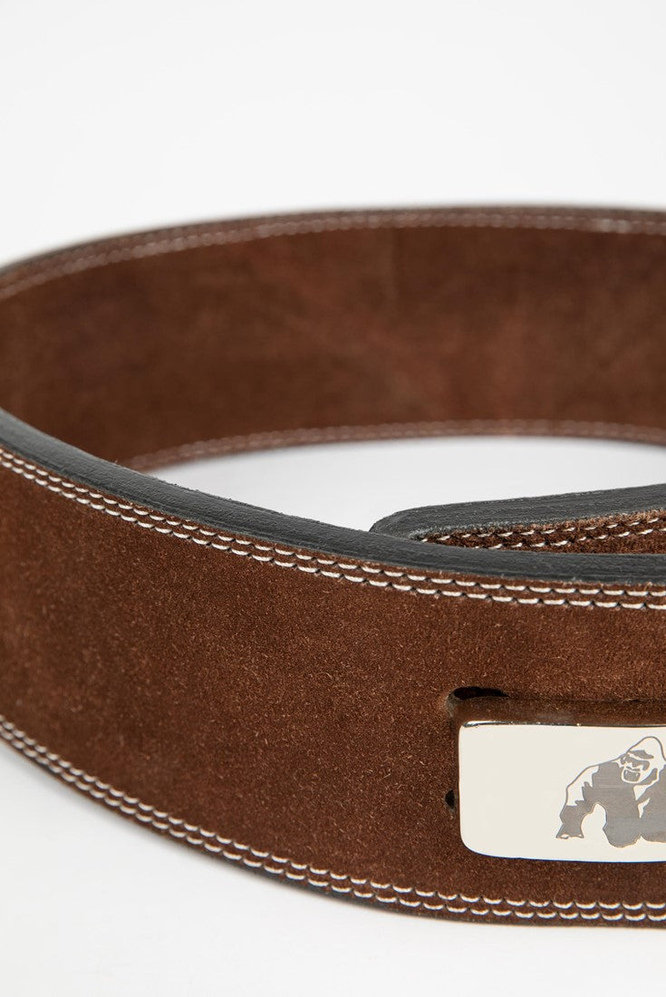 Gorilla Wear Halterriem - 4 Inch Leren Lever Lifting Belt - Bruin