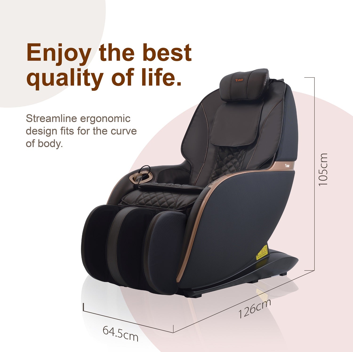 T-Chair TC-296 Elektrische Massagestoel - Bruin