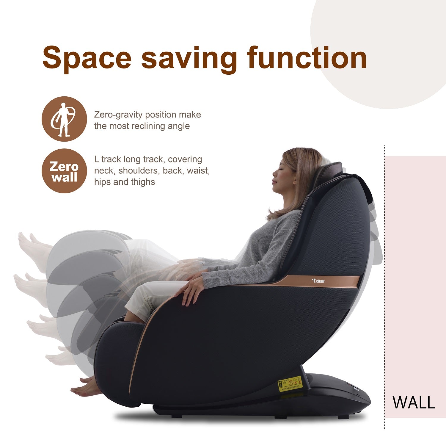 T-Chair TC-296 Elektrische Massagestoel - Bruin