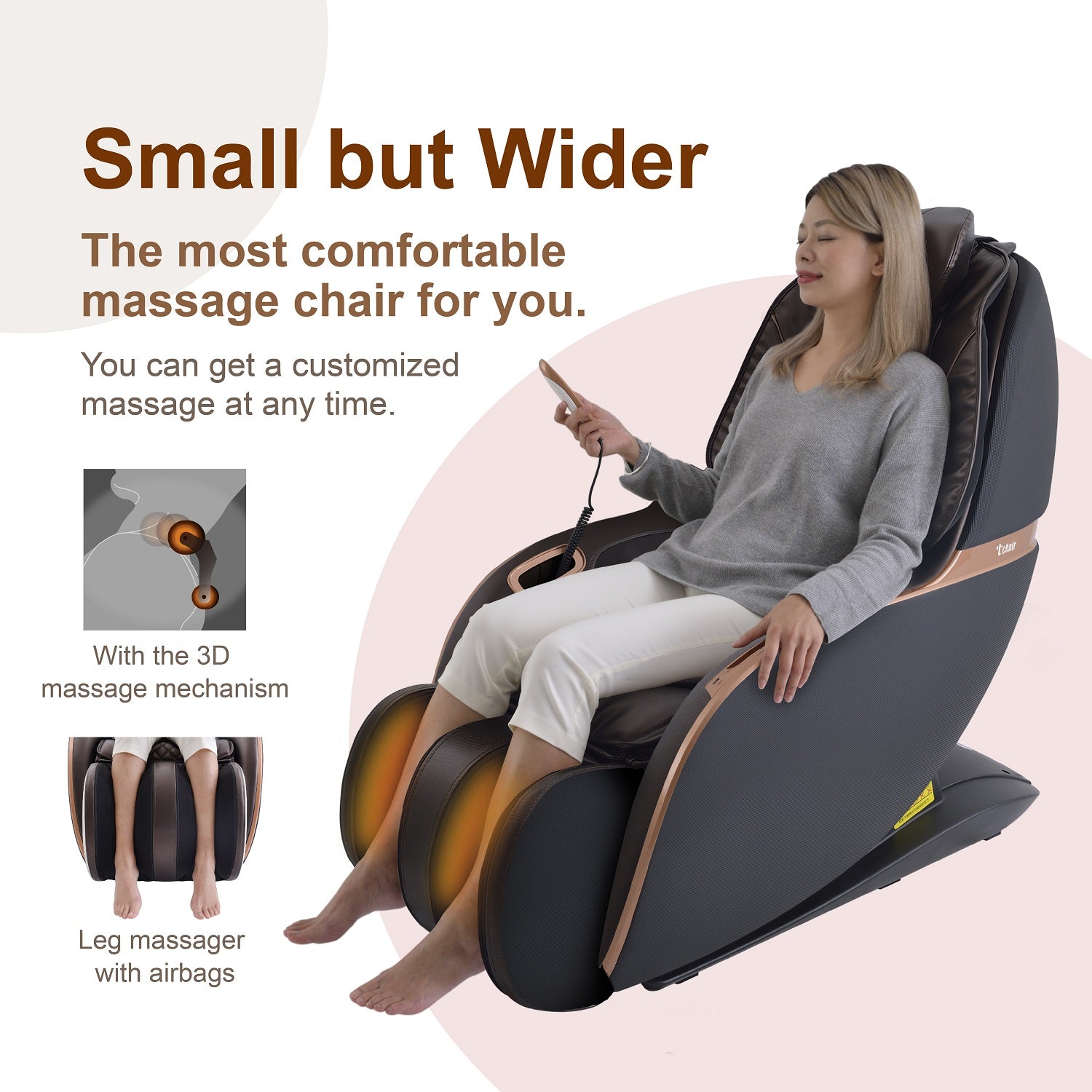 T-Chair TC-296 Elektrische Massagestoel - Bruin