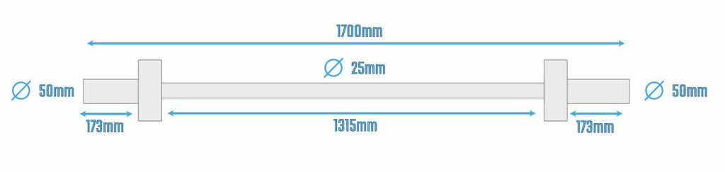 Muscle Power Olympische Halterstang - Zwart - 170 cm