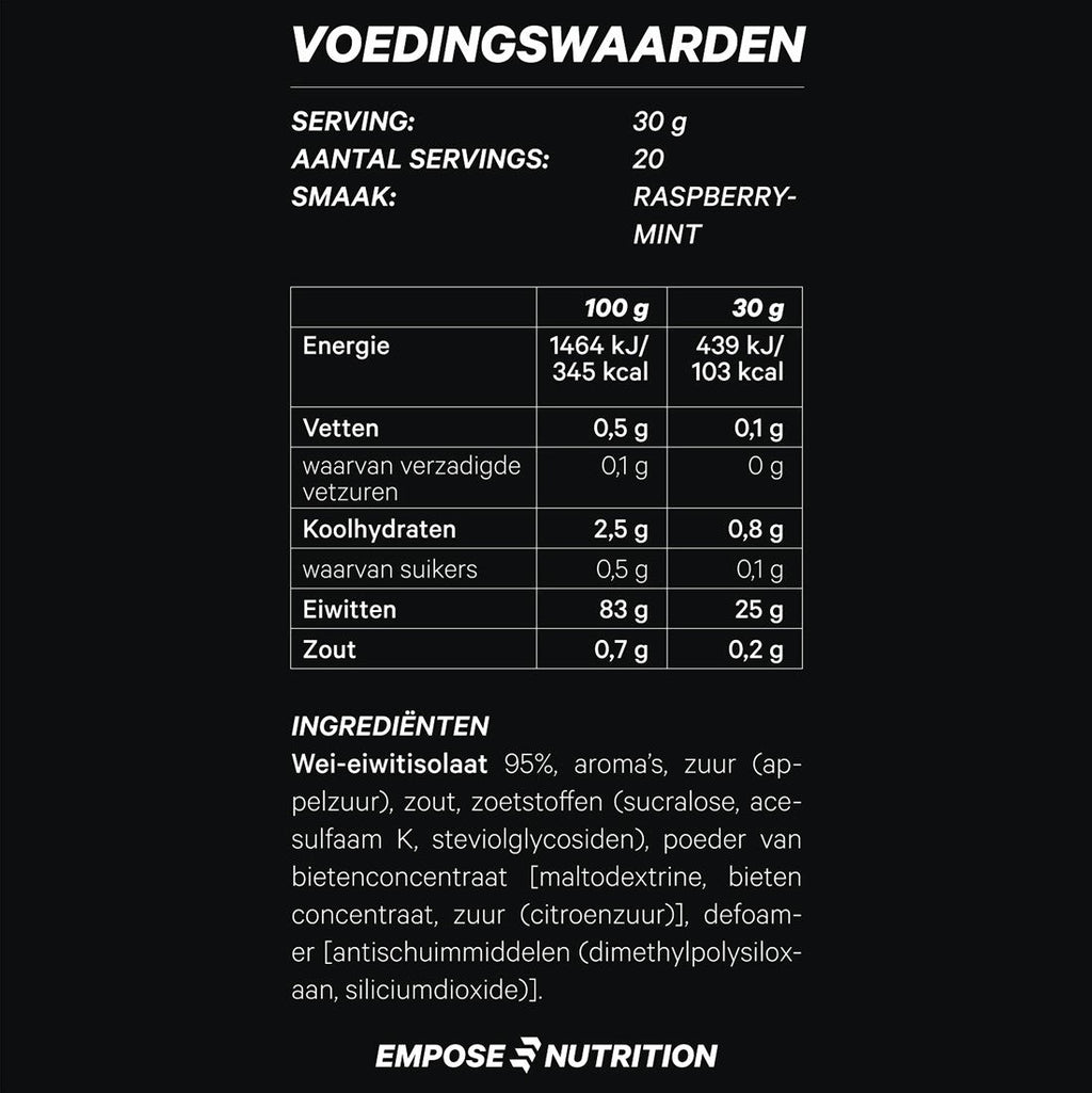 Empose Nutrition Water Clear Isolate - Eiwit Poeder - Protein Combi-Deal - Raspberry Mint / Pear