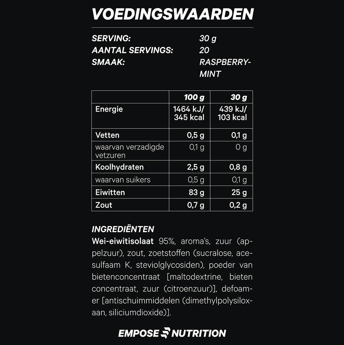 Empose Nutrition Water Clear Isolate - Eiwit Poeder - Protein Combi-Deal - Raspberry Mint / Pear