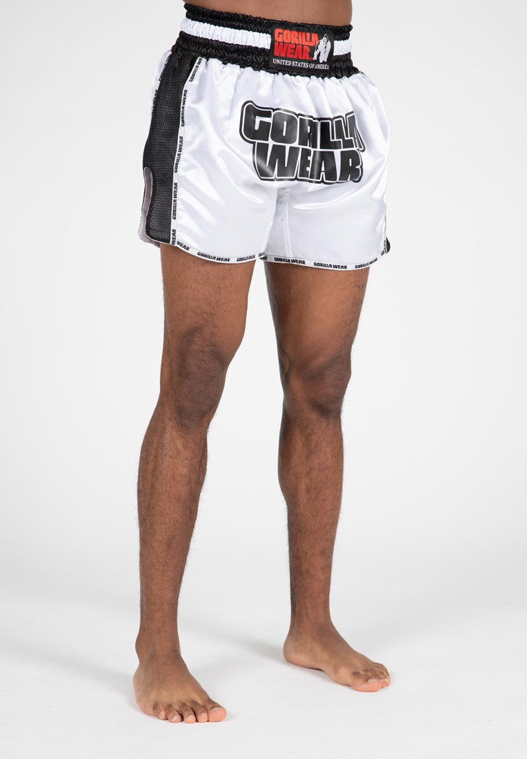 Gorilla Wear Piru Muay Thai Shorts - Wit/Zwart
