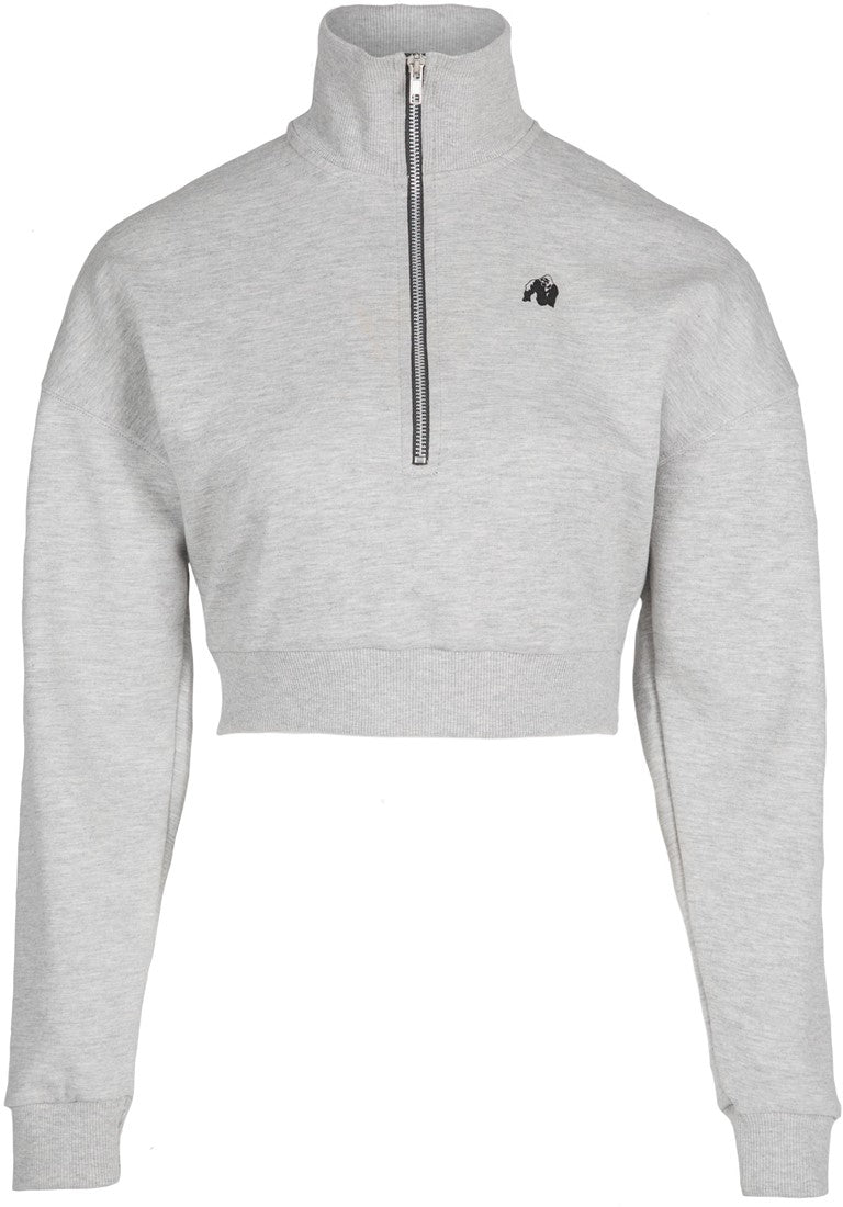 Gorilla Wear Ocala Cropped Half-Zip Sweatshirt - Grijs