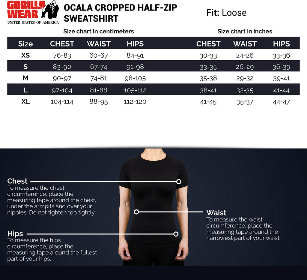 Gorilla Wear Ocala Cropped Half-Zip Sweatshirt - Zwart