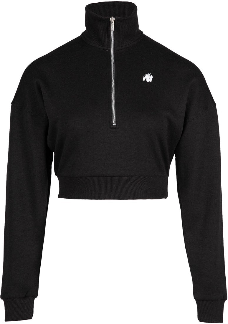 Gorilla Wear Ocala Cropped Half-Zip Sweatshirt - Zwart