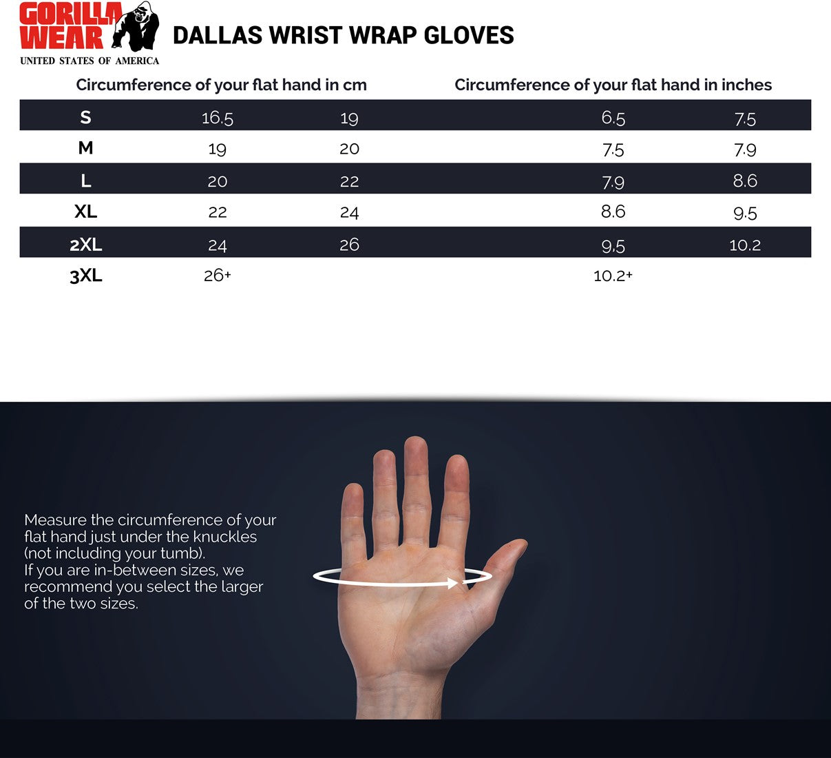 Gorilla Wear Dallas Wrist Wrap Handschoenen - Fitness Handschoenen - Zwart