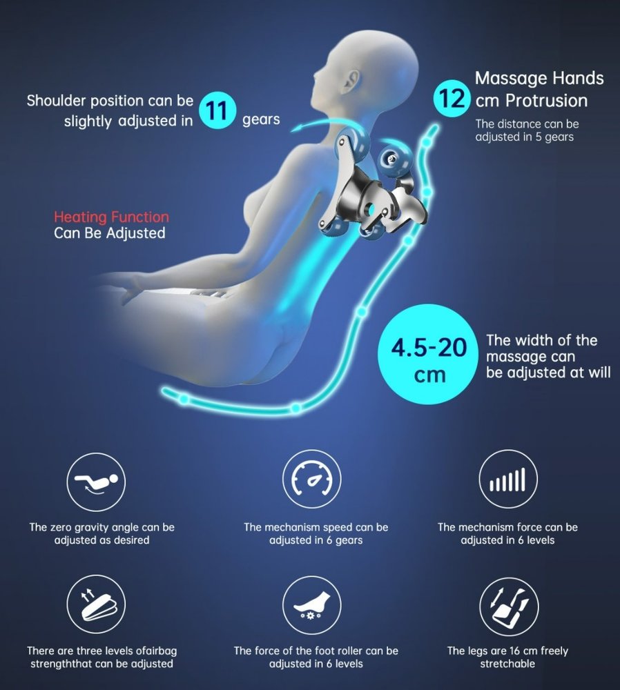 NRG Wellness Massagestoel Ultima 3D - Zwart